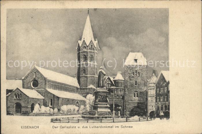 Eisenach Thueringen Carlsplatz und Lutherdenkmal