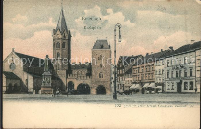 Eisenach Thueringen Karlsplatz Lutherdenkmal Kirche