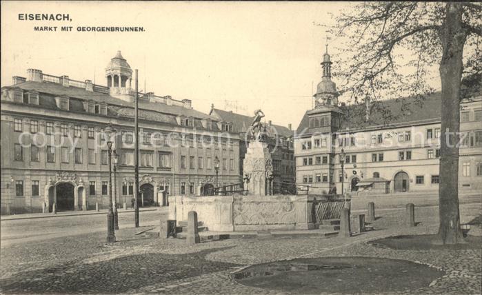 Eisenach Thueringen Markt mit Georgenbrunnen