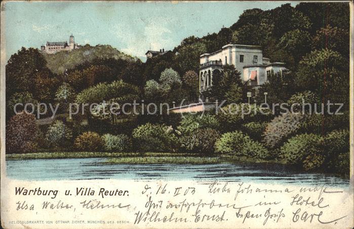 Eisenach Thueringen Reuter Villa mit Wartburg