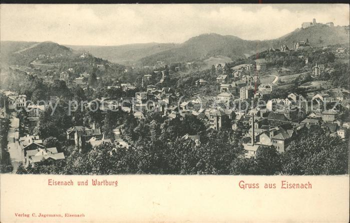 Eisenach Thueringen Panorama mit Wartbur