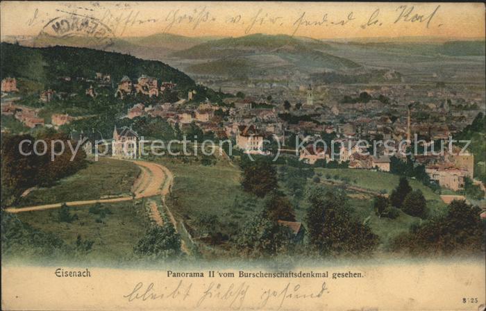 Eisenach Thueringen Blick vom Burschenschaftsdenkmal Feldpo