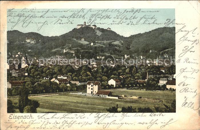Eisenach Thueringen Panorama mit Wartburg