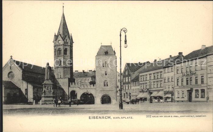 Eisenach Thueringen Karlsplatz Lutherdenkmal Nikolaikirche