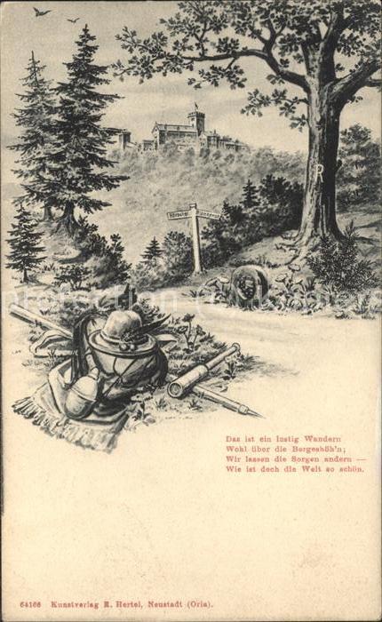 Eisenach Thueringen Wanderer zur Wartburg