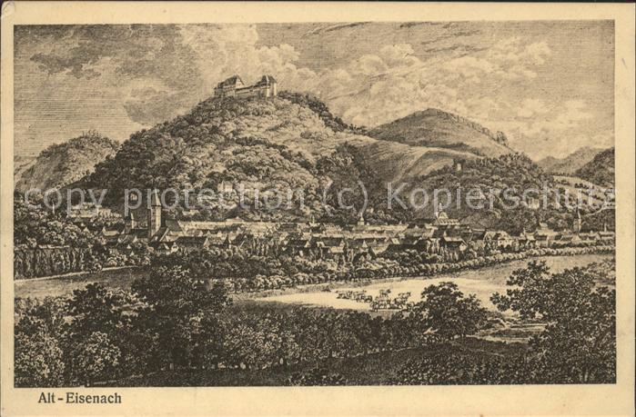 Eisenach Thueringen Alt Eisenach mit Wartburg