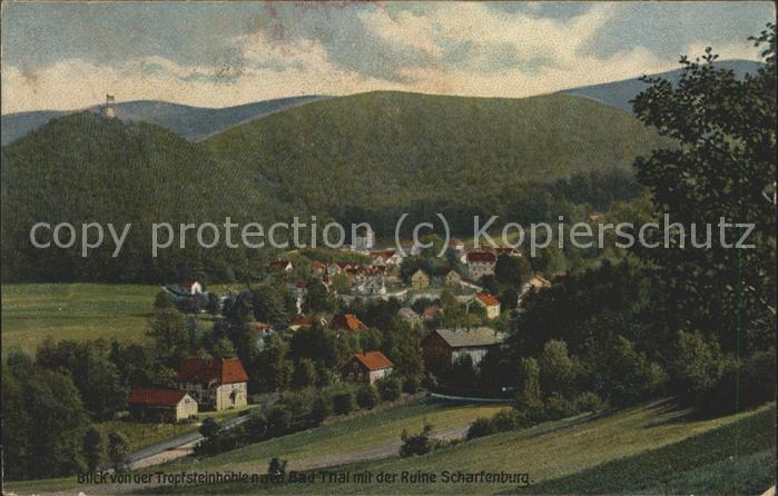 Bad Thal Ruhla Blick von der Tropfsteinhöhle Ruine Sch