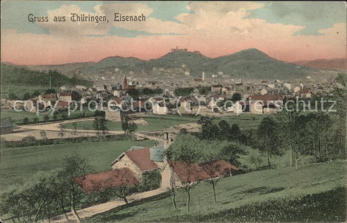 Eisenach Thueringen Panorama mit Wartburg