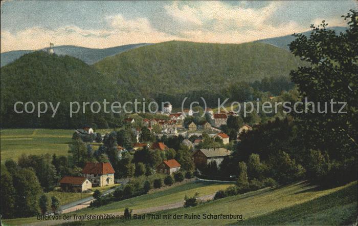 Bad Thal Ruhla Blick von der Tropfsteinhöhle Ruine Sch