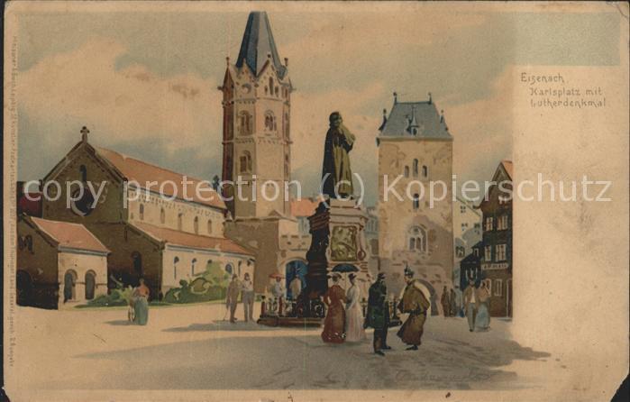Eisenach Thueringen Karlsplatz mit Lutherdenkmal und Nicola