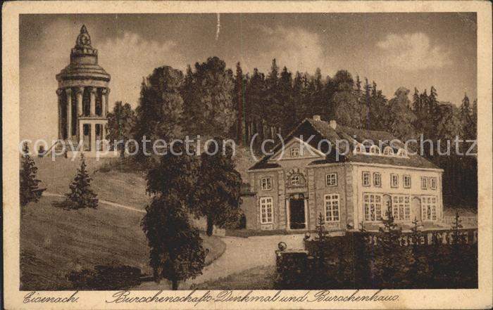 Eisenach Thueringen Burschenhaus mit Burschenschaftsdenkmal