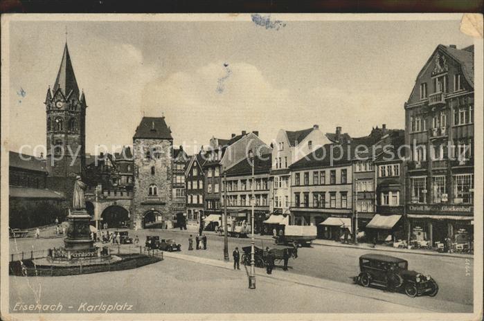 Eisenach Thueringen Karlsplatz Lutherdenkmal Nikolaikirche