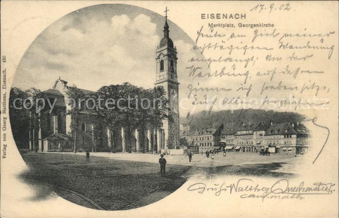 Eisenach Thueringen Marktplatz mit Georgenkirche