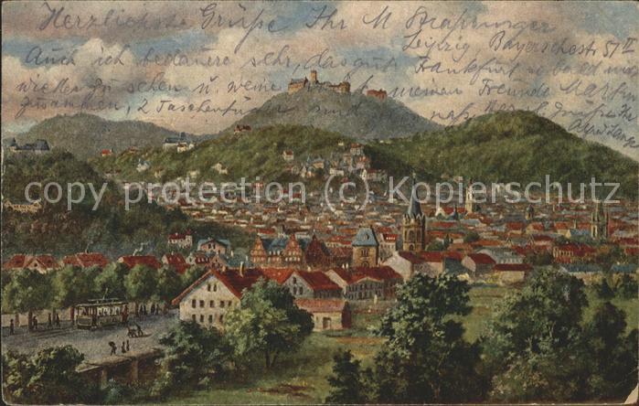 Eisenach Thueringen Panorama mit Wartburg