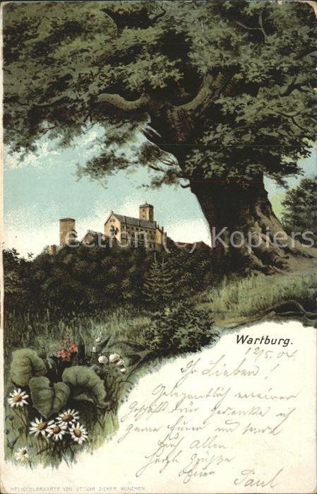 Eisenach Thueringen Blick zur Wartburg