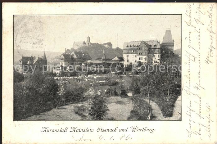 Eisenach Thueringen Kuranstalt Hainstein und Wartburg