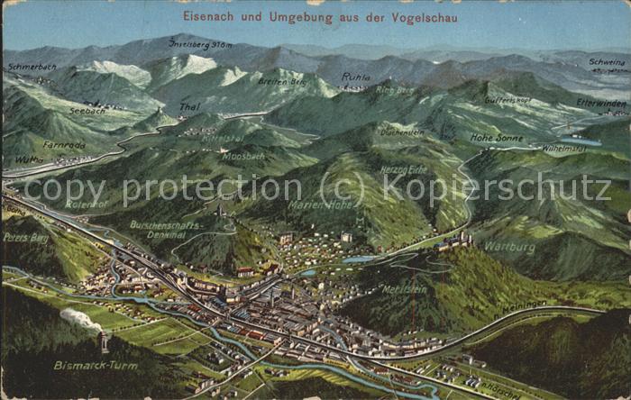 Eisenach Thueringen Panoramakarte