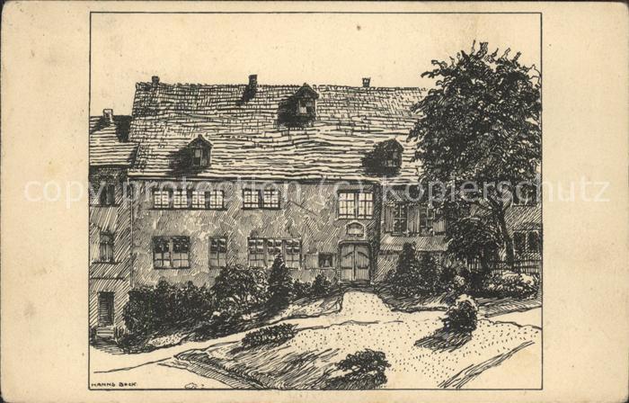 Eisenach Thueringen Bachhaus Vorderseite Federzeichnung