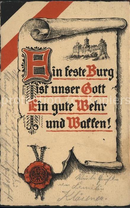 Eisenach Thueringen Die Wartburg Schriftrolle Siegel Feldpo