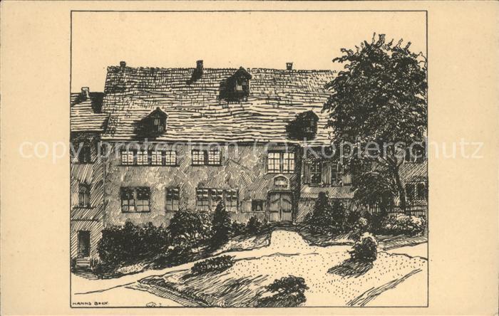 Eisenach Thueringen Bachhaus Vorderseite Federzeichnung