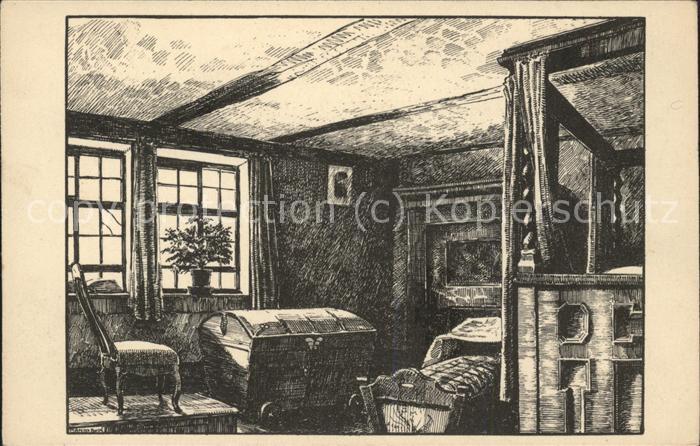 Eisenach Thueringen Bachs Geburtszimmer Federzeichnung