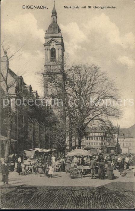 Eisenach Thueringen Marktplatz mit St Georgenkirche