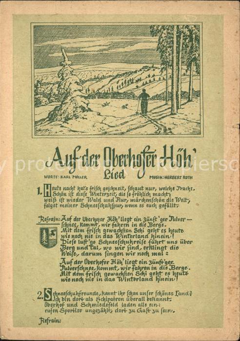 Oberhof Thueringen Zeichnung Langlauf Lied