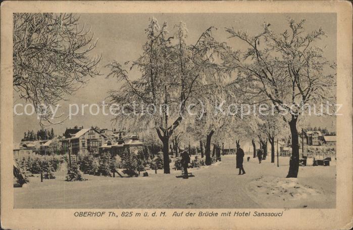 Oberhof Thueringen Brücke mit Hotel Sanssouci