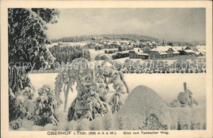 Oberhof Thueringen Panorama im Schnee vom Tambacher Weg