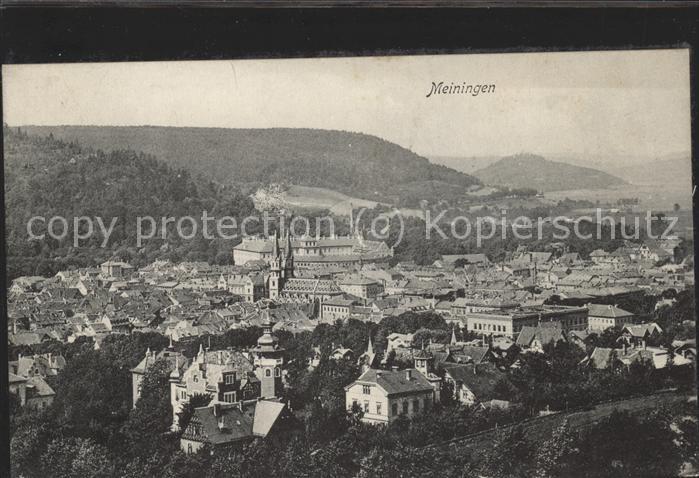 Meiningen Thueringen Gesamtansicht mit Schloss Landsberg