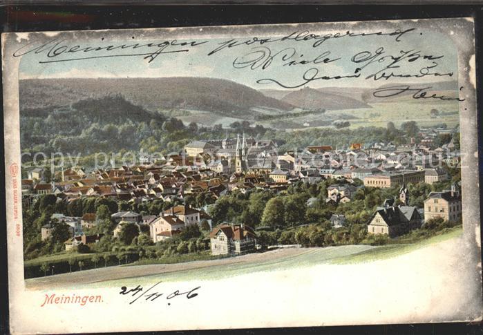 Meiningen Thueringen Gesamtansicht mit Schloss Landsberg