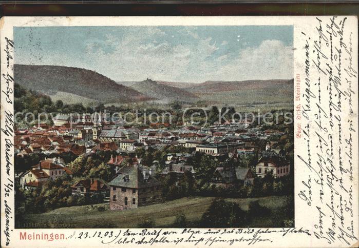 Meiningen Thueringen Gesamtansicht mit Schloss Landsberg