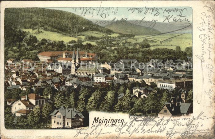 Meiningen Thueringen Gesamtansicht mit Schloss Landsberg