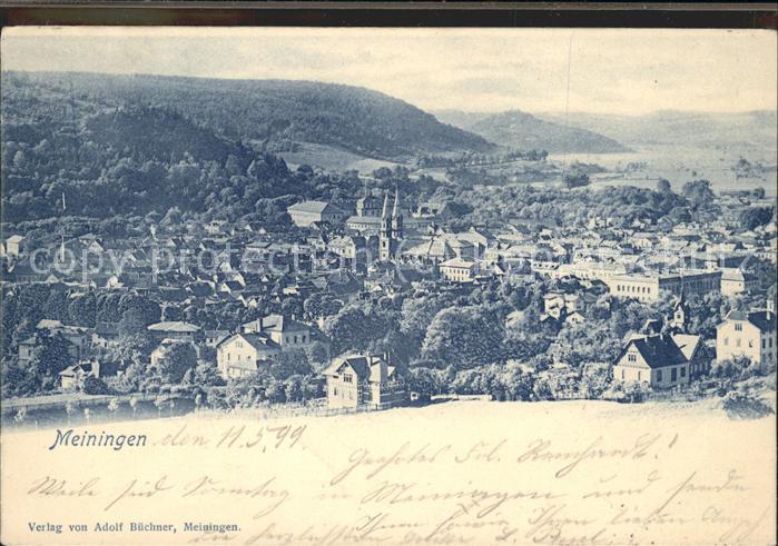 Meiningen Thueringen Gesamtansicht mit Schloss Landsberg