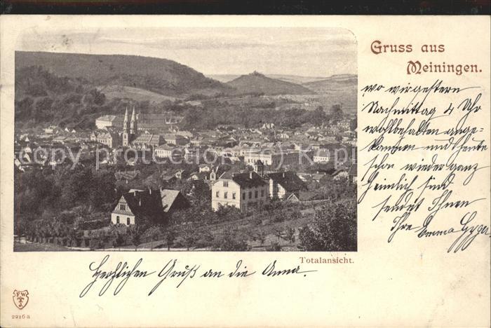 Meiningen Thueringen Gesamtansicht mit Schloss Landsberg