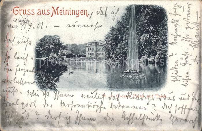 Meiningen Thueringen Grosses Palais Schwanenteich Fontäne