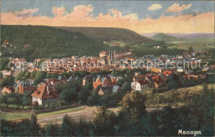 Meiningen Thueringen Gesamtansicht mit Schloss Landsberg