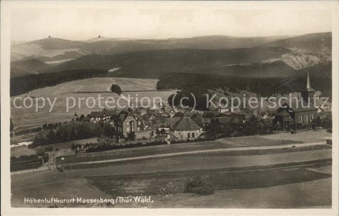 Masserberg Hildburghausen Thueringen Panorama Kirche Hoehenluftkurort