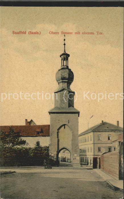 Saalfeld Saale Obere Strasse mit oberem Tor