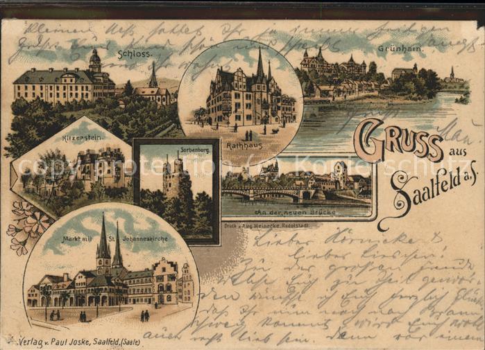 Saalfeld Saale Sorbenburg u.Kitzerstein