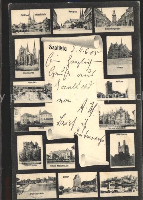 Saalfeld Saale Marktplatz u.Hohe Schwarm