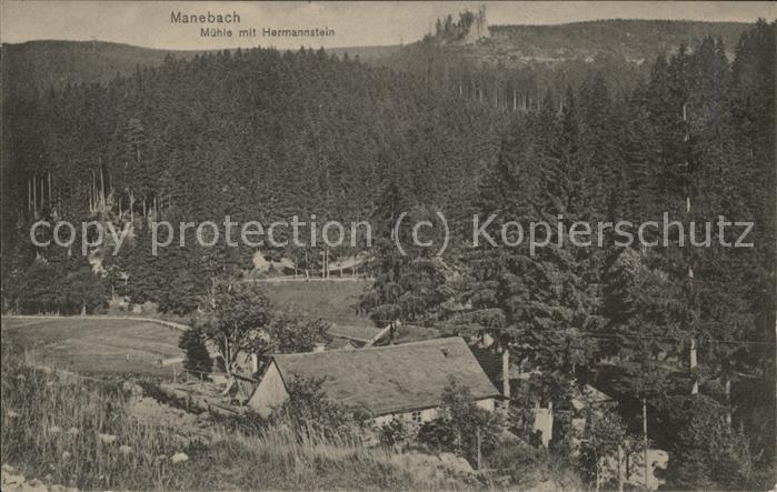 Manebach Mühle mit gr Hermannstein