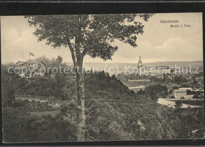 Weida Thueringen Blick von der Alpenrose