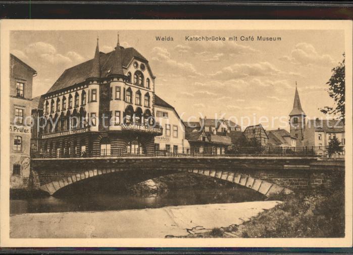 Weida Thueringen Katschbrücke mit Cafe Museum