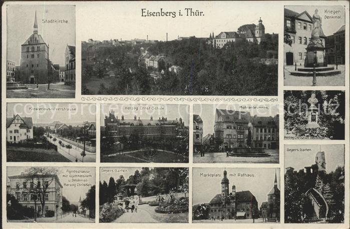 Eisenberg Thueringen Kriegerdenkmal u.Mohrenbrunnen