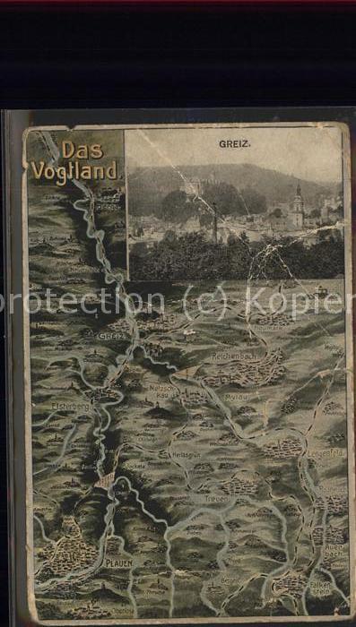 Greiz Thueringen Das Vogtland Landkarte