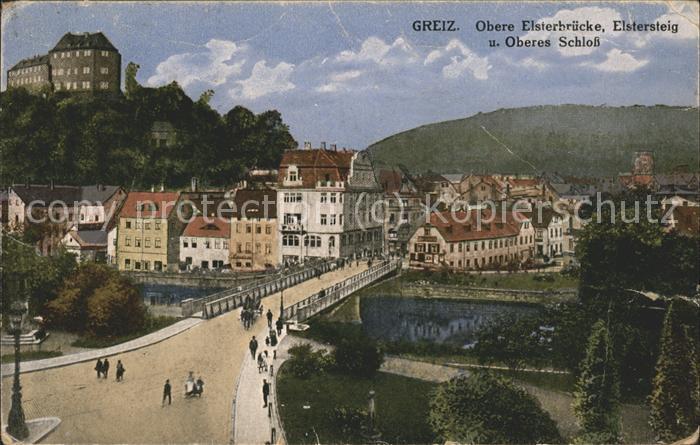 Greiz Thueringen Obere Elsterbrücke Oberes Schloss