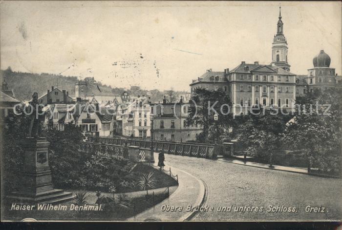 Greiz Thueringen Kaiser Wilhelm Denkmal Obere Brücke Sch