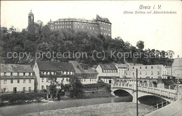Greiz Thueringen Oberes Schloss Heinrichsbrücke