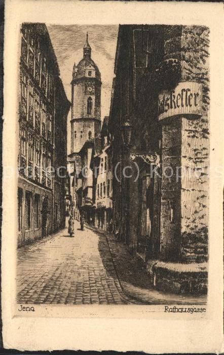 JENA  Thueringen Rathausgasse Kuenstlerkarte